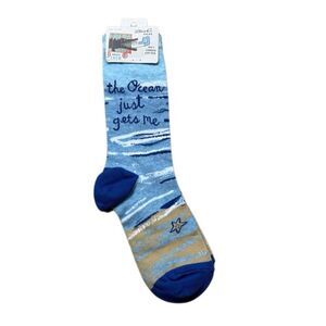 New Blue Q Women’s Socks the Ocean Just Gets Me Soft Combed Cotton Medium